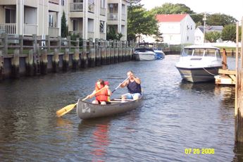 A group in their canoe